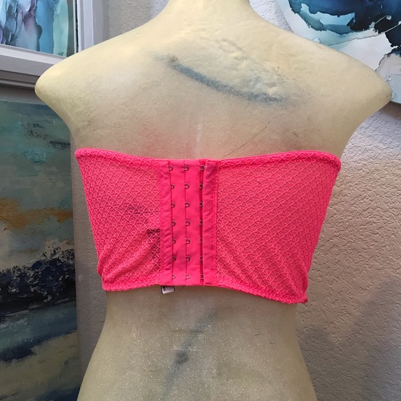 NWT Victorias Secret Dream Angels Corset Bustier Strapless Hot Pink Lace & Mesh - Picture 13 of 16